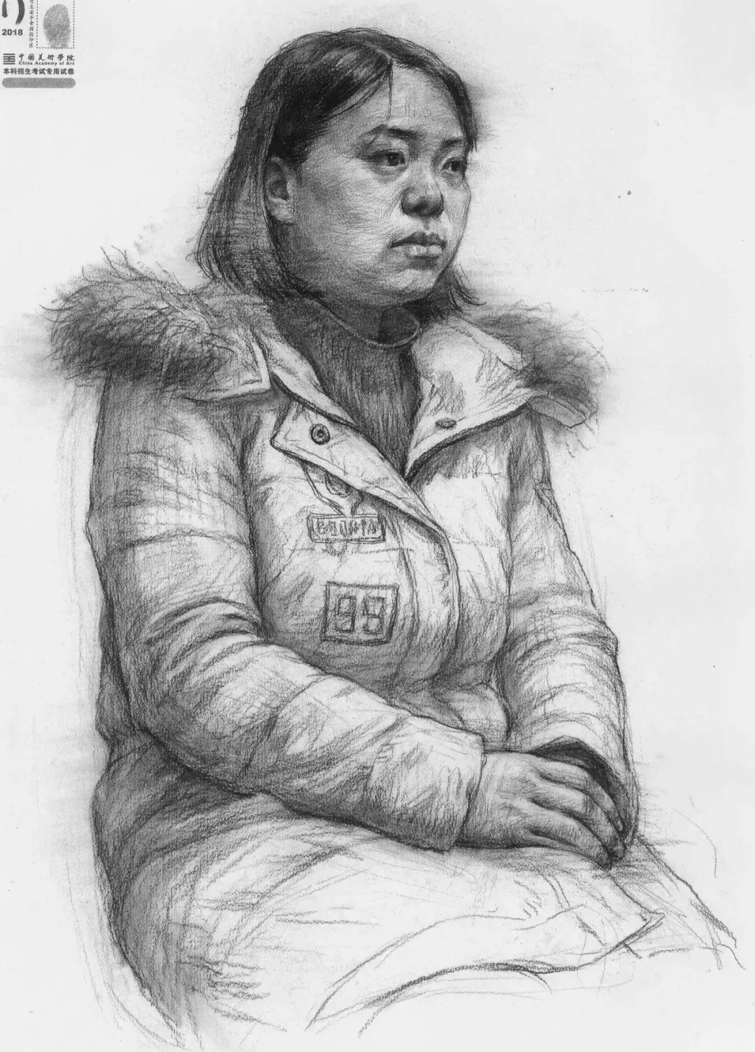國美校考素描半身像高分卷