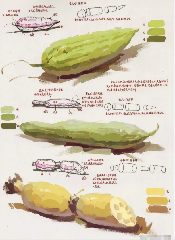 蔬菜水粉畫簡單畫法步驟介紹