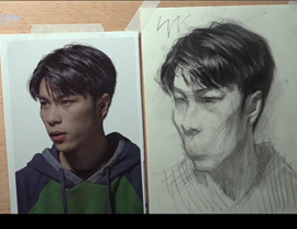 素描頭像（頭發(fā)）畫法的講解示范